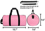 FITMYFAVO 20" Duffle Yoga Dance Gym Bag Weekender Grid Pattern Overnight Carry On (Pink)