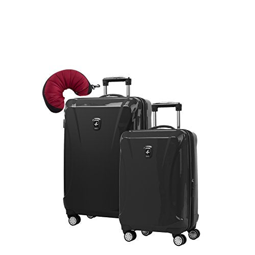 Atlantic Luggage Ultra Lite Softside Expandable Spinner, Jade Black,  2-Piece Set (21/25)