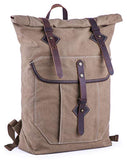 Gootium Roll-top Backpack - Canvas Outdoor Travel Rucksack, Coffee