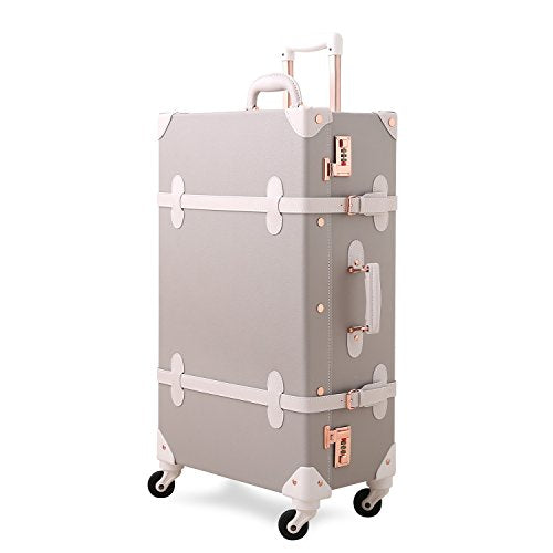 CO-Z Vintage Luggage Set, Hard Shell Suitcase with Spinner Wheels TSA Lock  and Carry On Briefcase with Combination Lock 