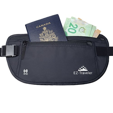 EZ-Traveler RFID Money Belt - Lightweight, RFID Blocking, Luxury Waist Pack for Travel, Running,