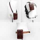 Waist Pack Travel Leather Messenger Bag Cellphone Phone Cases Pouch Holsters (92691 BROWN)