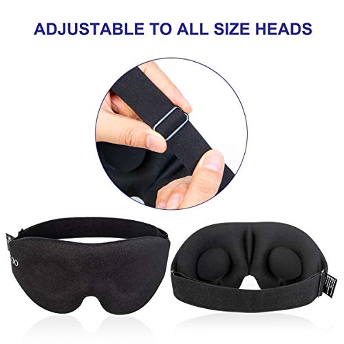 Deenee's 3D Sleep Mask for Women and Men, Eye Mask for Sleeping, Eye Cover  Blackout Masks, Weighted Sleeping Pad, Black Blindfold, Travel Accessories  