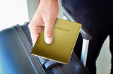 Fiorentina Ltd. Gold Metallic Leather Passport Cover, Handmade in Italy