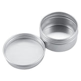 Tosnail 1 oz. Aluminum Round Lip Balm Tin Container Bottle with Screw Thread Lid - Pack of 24