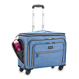 Biaggi Luggage Lift Off Expandable Carry-on to Check In, Denim Blue