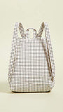 BAGGU Women's Drawstring Backpack, Natural Grid, Off White, Plaid, One Size