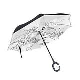 Reverse Umbrella Polar Bear With Cubs Windproof Anti-UV for Car Outdoor Use