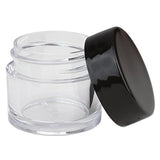 Beauticom High-Graded Quality 7 Grams/7 ML (Quantity: 12 Packs) Thick Wall Crystal Clear Plastic LEAK-PROOF Jars Container with Black Lids for Cosmetic, Lip Balm, Lip Gloss, Creams, Lotions, Liquids