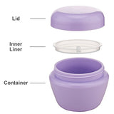 LONGWAY 1 Oz (30ML) Mini Plastic Jars with Lids and Inner Liners | Empty Lotion Containers/Travel Cream Containers - for Sugar Scrub, Cosmetic Jars & BPA Free (Pack of 12, Purple)