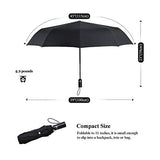 boy Windproof Travel Umbrella, Compact Umbrella Automatic Open Close, 9 Ribs Reinforced Windproof Frame