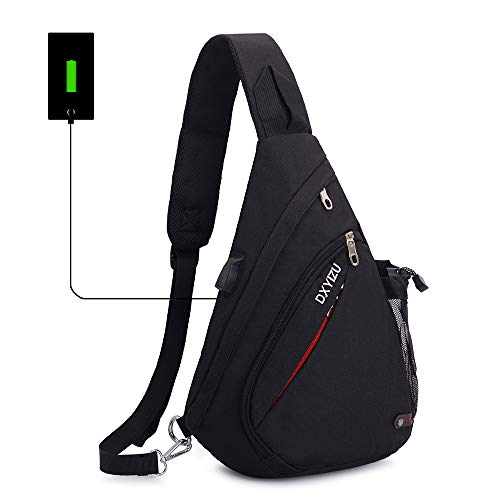 Zunkiri Sling Bag Crossbody Backpack Woven Baja Pattern Black
