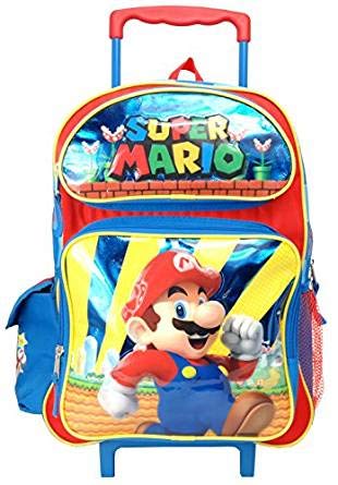 Super Mario 16" Large Rolling Backpack