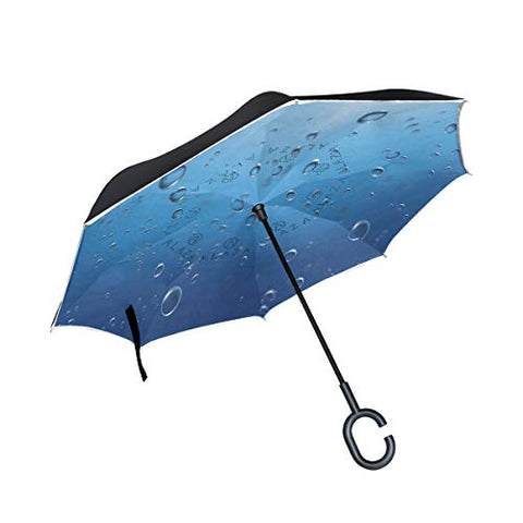 Reverse Umbrella Water Bubbles Windproof Anti-UV for Car Outdoor Use