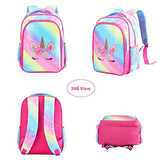 Reversible Sequin School Backpack Lightweight Little Kid Book Bag for Preschool Kindergarten Elementary (15", Rainbow Unicorn)