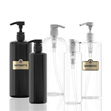 BAR5F Empty Shampoo Bottles with Pump, Black, Great 1 Liter/32 Ounce Refillable Dispensing Containers for Conditioner, Body Wash, Hair Gel, Liquid Soap, DIY, Gloss Finish (Pack of 3)