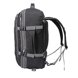 Cabin Max️ Metz XL Expandable Lightweight Backpack for Men and Women - cabin bag 22x14x9 55L capacity - Approved for Most Major Airlines! (Black/Grey)