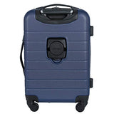 Wrangler Smart Luggage Set with Cup Holder and USB Port, Navy Blue, 3 Piece