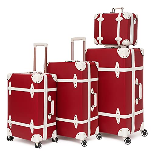 Luggage Sets Spinner Wheels, Vintage Trolley Luggage Set