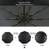 boy Windproof Travel Umbrella, Compact Umbrella Automatic Open Close, 9 Ribs Reinforced Windproof Frame