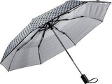 Coolibar UPF 50+ 42" Titanium Travel Umbrella - Sun Protective (One Size- Black/White Logo)