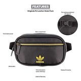 adidas Originals PU Leather Waist Pack, Black/Gold, One Size