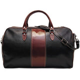 Floto Venezia Duffle Bag in Black and Brown Italian Calfskin Leather