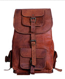 KPL Genuine Leather Backpack Rucksack Satchel Hiking Bag School Leather Bag