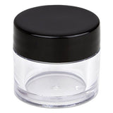 Beauticom High-Graded Quality 7 Grams/7 ML (Quantity: 12 Packs) Thick Wall Crystal Clear Plastic LEAK-PROOF Jars Container with Black Lids for Cosmetic, Lip Balm, Lip Gloss, Creams, Lotions, Liquids