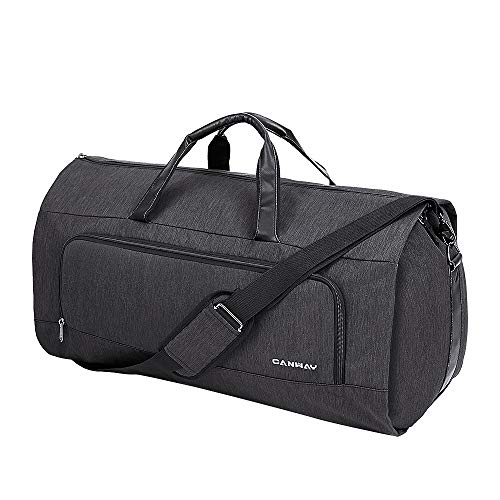 Womens Convertible Garment Bags for Travel, Modoker Waterproof  Carry On Garment Bag Garment Duffel Bag - 2 in 1 Hanging Suitcase Suit  Travel Luggage Bag, Black