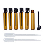 Enslz 100Pieces Amber Glass Mini Small Empty Perfume Sample Bottles Travel Refillable