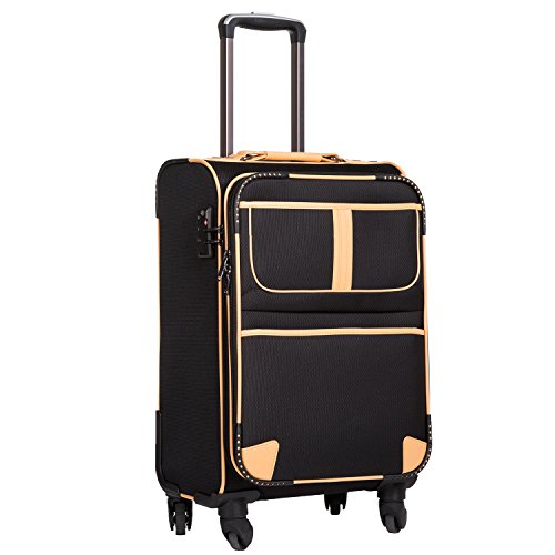 20 Inch Carry On Spinner Luggage with Ergonomic Handles and TSA Lock, Gold