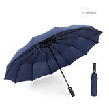 AutumnFall Large Umbrella Men/Women Three Folding Anti-UV Windproof Rain Outdoor Umbrella (blue)