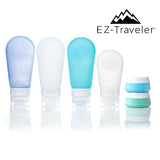 Silicone Travel Bottles & Toiletry Bag - Leak Proof, Refillable Shampoo, Lotion and Conditioner