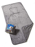 Travelrest Travel Blanket 4-in-1 with Poncho, Zippered Pocket & Stuff Sack