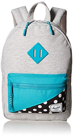 Herschel Heritage Kids Children's Backpack Light Grey Crosshatch/Tile Blue/Mini Polka Dot One Size