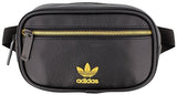 adidas Originals PU Leather Waist Pack, Black/Gold, One Size