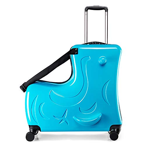 Kiddietotes Llama 3D Hard Shell Scooter Ride-On Suitcase for Kids -  Light-Up Wheels - 19.5 Tall Hardcase Luggage 
