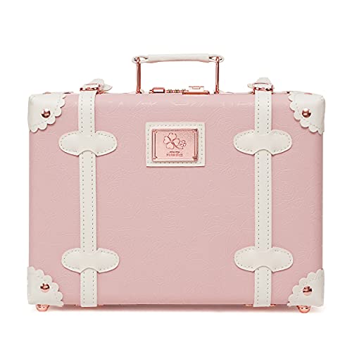  urecity Vintage and Cute Carry-on Overnight Case Non-wheeled  Mini Leather Trunk Suitcase with Shoulder Strap | Carry-Ons