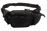 EXPLORER Mens Large Black Polyester 5 Pocket Fanny Fannie Hip Waist Pack Bag with Key Ring