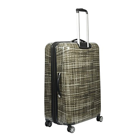 ful Luggage Woven 20 Inch Expandable Spinner Rolling Luggage Suitcase, Hard Case, Gray