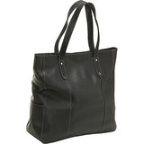 Ledonne Leather Large Slip Pocket Tote, Black