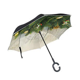 Reverse Umbrella Excellent Christmas Decorations Windproof Double Layer Inverted Umbrella Anti-UV