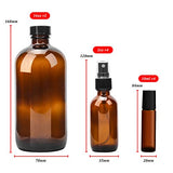 Glass Spray Bottle, KAMOTA Amber Glass Spray Bottles Set Refillable Container for Essential Oils,