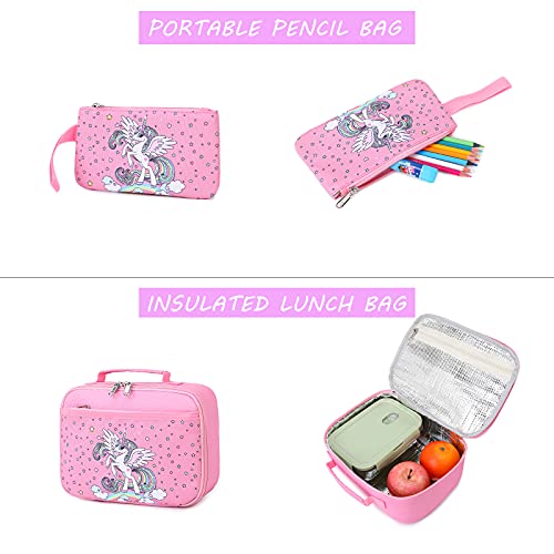Lunch Box For Kids, Unicorn Print Insulated Lunch Bag, Portable