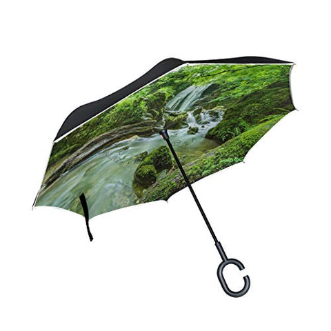 Reverse Umbrella Rainforest Windproof Anti-UV for Car Outdoor Use