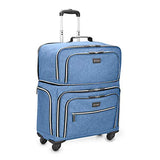 Biaggi Luggage Lift Off Expandable Carry-on to Check In, Denim Blue