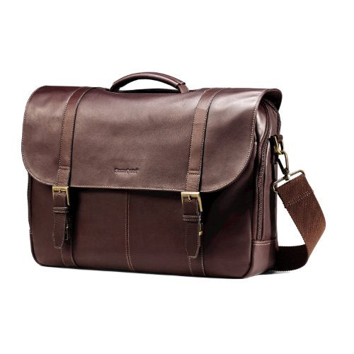 Samsonite Colombian Leather Flap Over Messenger Bag Brown One Size