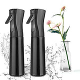 Hair Spray Bottle Empty Plastic Trigger Spray Bottle Refillable Fine Mist Sprayer Bottle 2 Pack 10oz /300ml for Hair Styling, Cleaning, Garden Continuous Water Mister (Black+Black)