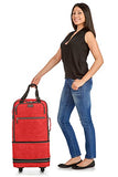 Biaggi Zipsak Boost Carry-On Suitcase - Compact Luggage Expands 22-Inches to 28-Inches - As Seen on Shark Tank - Red